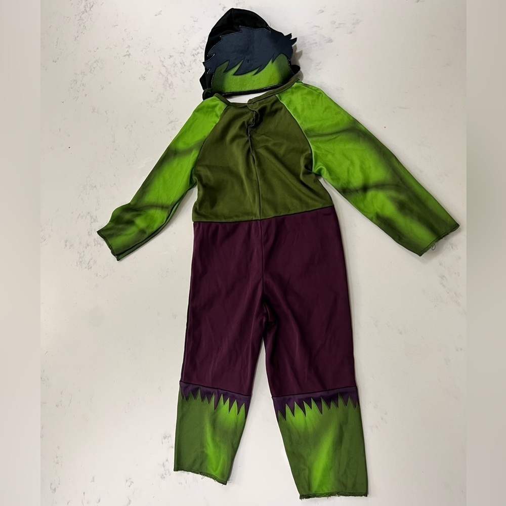 Kids Green and Purple Superhero HULK Costume - Picture 3 of 11